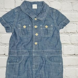 Baby Gap Boys Blue Chambray Denim Shorty One-Piece